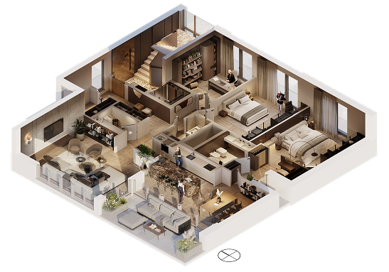 Rzut apartamentu C.03